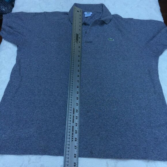 Lacoste Men's Heather Gray Short Sleeve Polo Shirt Size 7 Embroidered Croc Logo - Picture 4 of 5